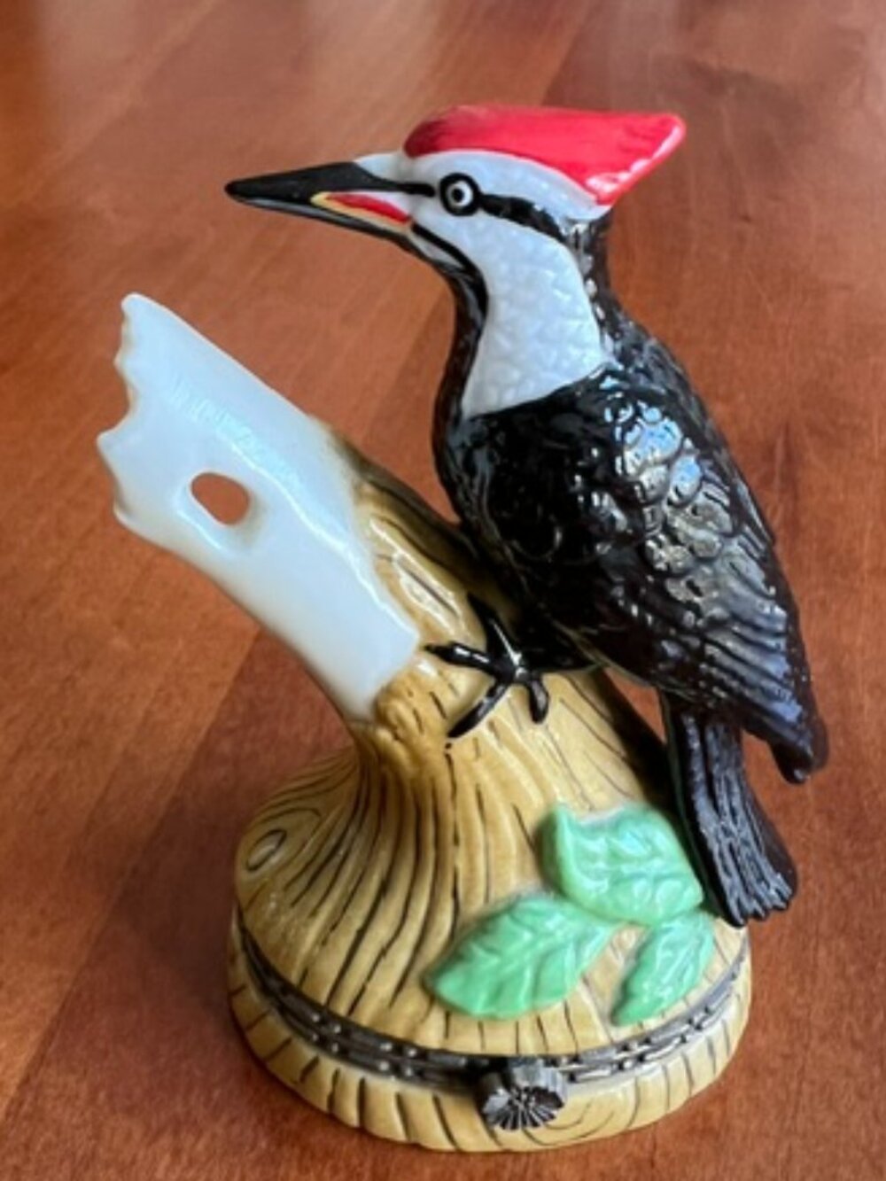 National Home Gardening Club Porcelain Pileated Woodpecker Trinket Box